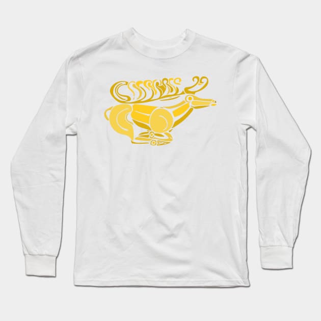 Deer in a flying gallop II - timeless abstraction Long Sleeve T-Shirt by LeahHa